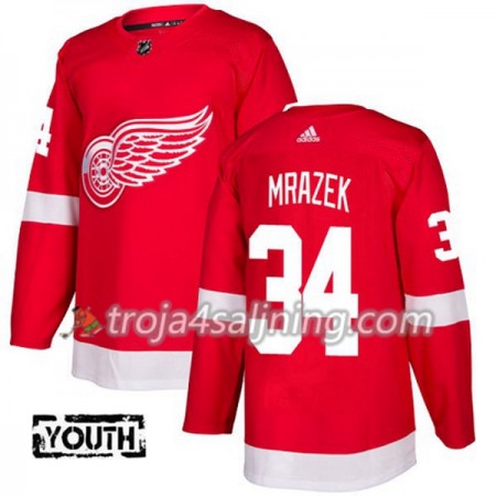 Detroit Red Wings tröja Petr Mrazek 34 Röd 2017-2018 Adidas Authentic - NHL Tröjor Barn